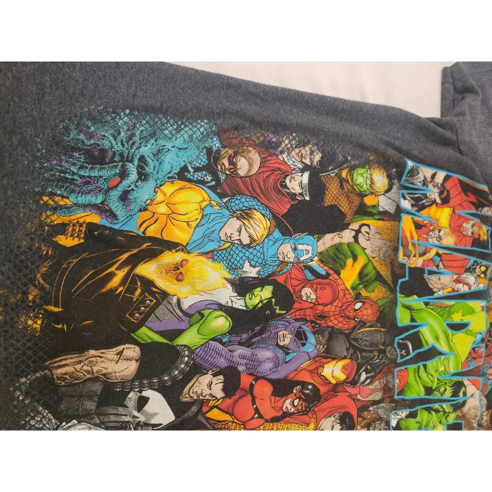 Marvel Comics Avengers Superheroes Graphic T-Shirt Charcoal Grey Kids Small S